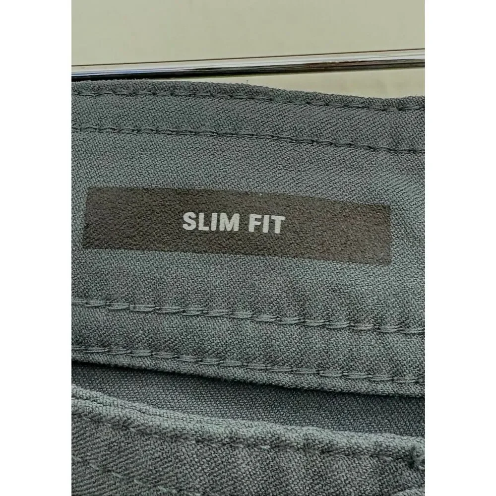 Prana Men’s Size 33x32 Slim Fit Blue/Gray Flat Front Pants Trousers Double Peak